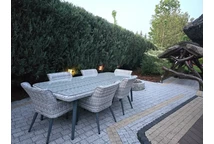 Mobilier exclusiv de grădină cu masă mare Cordoba pentru 12 persoane Garden Point alb