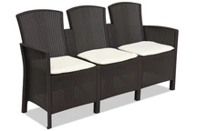 Canapea 3 locuri ratan tehnic Lido 3 maro Bica