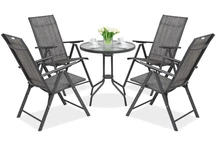 Mobilier de gradina metalic Modena / Rosario pentru 4 persoane cu o masuta Garden Point antracit