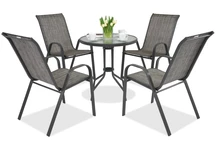 Mobilier metalic pentru gradina Modena pentru 4 persoane cu o masuta Garden Point gri