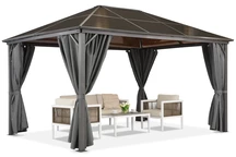 Pavilion Milos 3 x 4 m cu perdele Garden Point gri