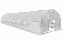 Polytunnel cu cadru metalic 3x10m Garden Point alb cu usa