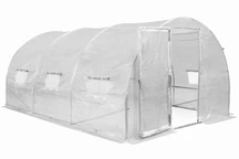 Polytunnel cu cadru metalic 3x4,5m Garden Point alb cu usa