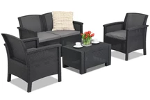 Set Venezia Coffee 4 tech rattan antracit Bica