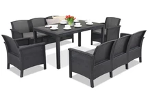 Set rattan Venezia Apetito 8 antracit Bica