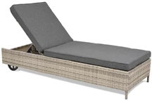 Şezlong de grădină Technrattan Tobago Garden Point gri deschis