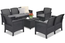 Un set de mobilier din polirattan pentru gradina Venezia Coffee Box 7 antracit Bica