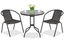 Mobilier de gradina metalic Modena / Bergamo pentru 2 persoane cu o masuta Garden Point antracit