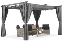 Pergola terasa antracit cu perdele La Palma 3x4 Garden Point