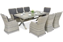 Set de cină din poli ratan din Londra pentru 8 persoane Garden Point antracit
