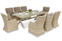 Set de cină din poli ratan din Londra pentru 8 persoane Garden Point bej