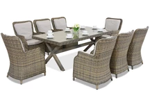 Set de cină din poli ratan din Londra pentru 8 persoane Garden Point cappuccino