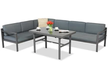 Colț de grădină cu masă Porto Comida 5 antracit Garden Point