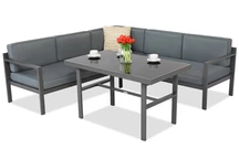 Colț de grădină pentru 4 persoane cu masă Porto Comida 4 antracit Garden Point