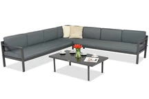 Garden Point Porto Corner 6 antracit set de mobilier de colț mare, antracit