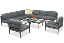 Garden Point set mare de mobilier de colț Porto Corner 8 antracit