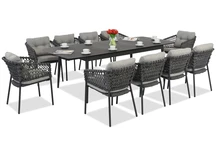 Mobilier din aluminiu Almada pentru 10 persoane Garden Point gri