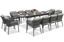 Mobilier din aluminiu Almada pentru 12 persoane gri Garden Point