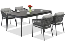 Mobilier din aluminiu Almada pentru 4 persoane gri Garden Point