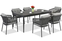 Mobilier din aluminiu Almada pentru 6 persoane gri Garden Point