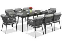Mobilier din aluminiu Almada pentru 8 persoane Garden Point gri