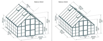 Modul extensie seră Balance Palram - Canopia 10x4 argintiu