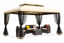 Pavilion de grădină crem cu plasă de țânțari Valencia 4x4 m Garden Point