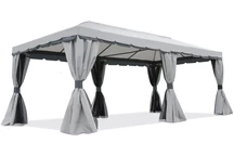 Pavilion de grădină gri cu perdele Valencia 3x6 Garden Point