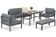 Porto Apetito 4 set de mobilier de grădină cu bancă antracit Garden Point