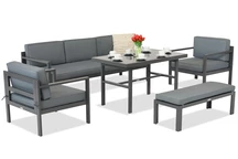 Porto Apetito 5 set de mobilier de grădină cu bancă antracit Garden Point