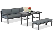 Porto Apetito Comfort 3 set de mobilier de grădină cu bancă antracit Garden Point