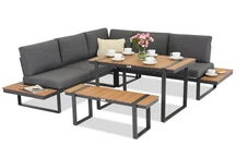 Set de mobilier de colț din aluminiu Garden Point Salerno gri