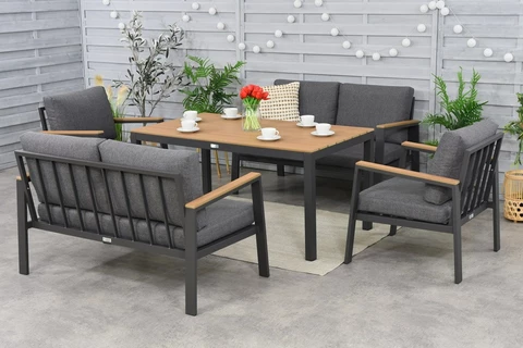 Zakintos Apetito 6 set aluminiu antracit Garden Point