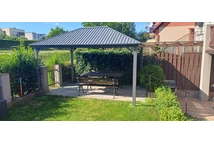Foișor de metal Sardinia 3x4 cu perdele și plasă de țânțari Garden Point antracit