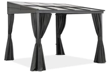 Aluminiu patio baldachin 3 x 3 m Tarragona cu perdele Garden Point antracit