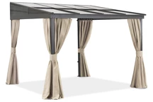 Aluminiu patio baldachin 3 x 3 m Tarragona cu perdele Garden Point bej