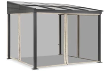 Aluminiu patio baldachin 3 x 3 m Tarragona cu plasă de țânțari Garden Point bej