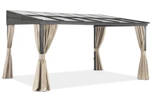 Aluminiu patio baldachin 3 x 4 m Tarragona cu perdele Garden Point bej