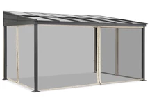 Aluminiu patio baldachin 3 x 4 m Tarragona cu plasă de țânțari Garden Point bej