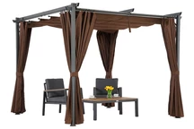 Brown La Palma 3x3m patio pergola cu perdele Garden Point