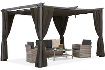 Brown La Palma 3x4m patio pergola cu perdele Garden Point