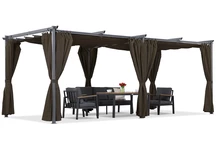 Brown La Palma 3x6m pergolă terasă cu perdele Garden Point