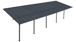 Copertină de terasă din policarbonat Nevada 3,05 x 9,92 m CoverTech antracit