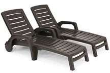 Set de două șezlonguri Riva Bica maro