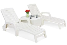 Set de două șezlonguri albe Riva Bica