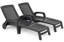 Set de două șezlonguri de grădină Sirmione Bica antracit