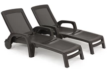 Set de două șezlonguri de grădină Sirmione Bica maro