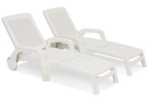 Set de două șezlonguri de grădină albe Sirmione Bica
