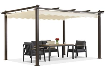 Barbados pergolă terasă 3x4 m Garden Point woodlike-beige