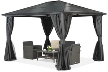 Foișor de grădină modern Santiago 3x3.6m cu plasă de țânțari Garden Point antracit